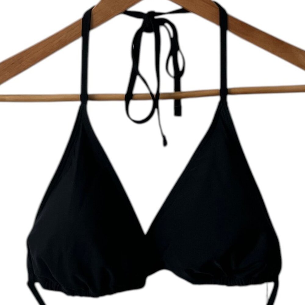 Tempt Me Triangle Black Swimsuit Bikini Top, New with Tags